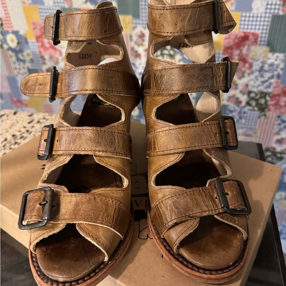 Freebird by Steven Brown Strappy Leather Sandals with Buckles